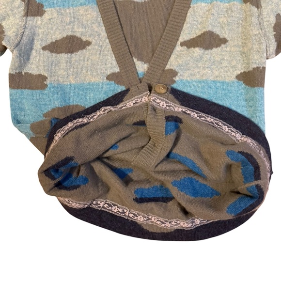 Krizia Maglia Blue Cloud Sweater Wool and Angora Cardigan Size 38 - Picture 8 of 8